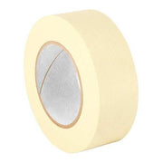 Masking Tape, 2 in W x 120 yd L, 4.4 mil Thick, Tan, Rubber Adhesive, 18 PK