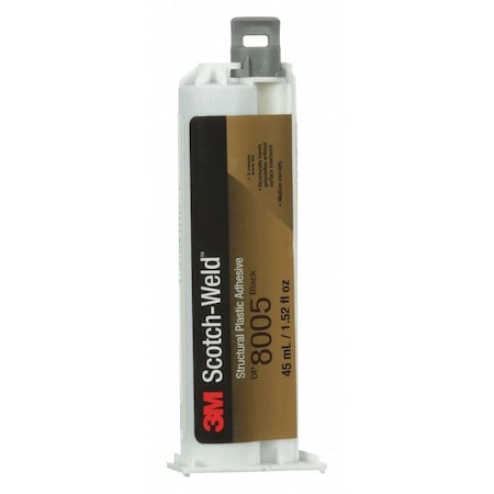 Epoxy Adhesive, DP8005 Series, Black, Dual-Cartridge, 10:01 Mix Ratio, 3 hr Functional Cure