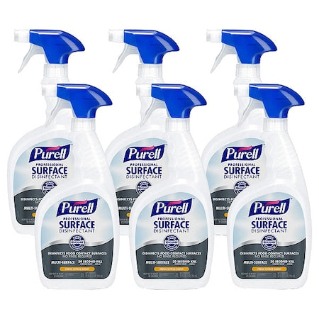Surface Disinfectant, Trigger Spray Bottle, 32 oz Container Size, Ready to Use, Liquid, 6 PK