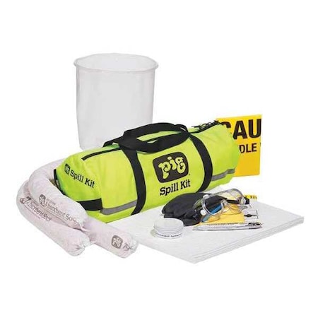Spill Kit, 5 gal Volume Absorbed per Kit, Not Applicable Capacity, Bag, Yellow, 31