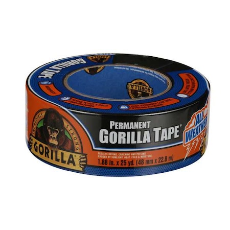 Duct Tape, Black, 25 yd L, 1-7/8 in W
