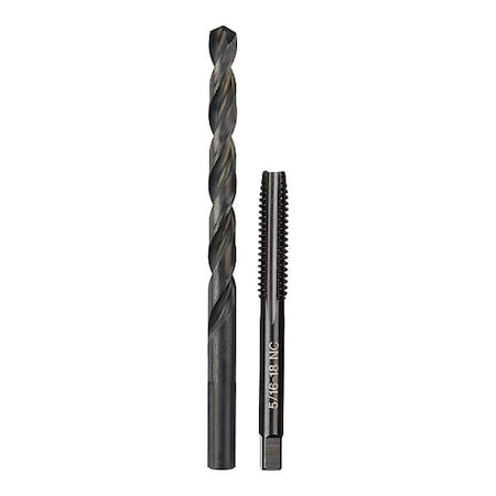 5/16"-18 NC Straight Flute Plug Tap & F Drill Bit