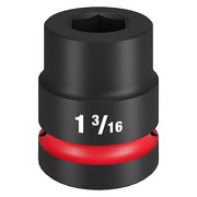 1 in Drive Impact Socket Standard Socket, Black Phosphate, Socket Size 1 3/16",SAE