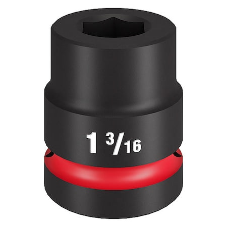 1 in Drive Impact Socket Standard Socket, Black Phosphate, Socket Size 1 3/16",SAE