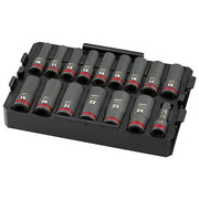 1/2 in Drive Socket Set Metric, SAE 15 Pieces 10 mm to 24 mm , Chrome
