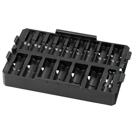 PACKOUT Organizer Tray for 16 pc. SHOCKWAVE Impact Duty 1/2 in. Drive Metric Deep Well Sockets