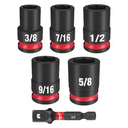 6 pc. SHOCKWAVE Impact Duty 3/8 in. Drive SAE Standard 6 Point Socket Set
