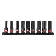 9 pc. SHOCKWAVE Impact Duty 1/2 in. Drive Metric Deep Well 6 Point Socket Set