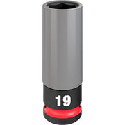 1/2 in Drive Lug Nut Wheel Socket Deep Socket, Black Phosphate, Lug Nut Wheel Plastic,19 mm Sz