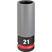 1/2 in Drive Lug Nut Wheel Socket Deep Socket, Black Phosphate, Lug Nut Wheel Plastic,21 mm Sz