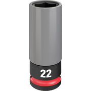 1/2 in Drive Lug Nut Wheel Socket Deep Socket, Black Phosphate, Lug Nut Wheel Plastic,22 mm Sz