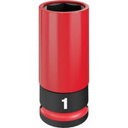 1/2 in Drive Lug Nut Wheel Socket Deep Socket, Black Phosphate, Lug Nut Wheel Plastic,1 in Sz