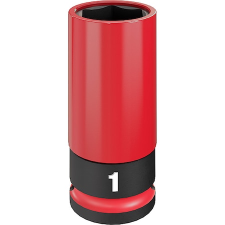 1/2 in Drive Lug Nut Wheel Socket Deep Socket, Black Phosphate, Lug Nut Wheel Plastic,1 in Sz