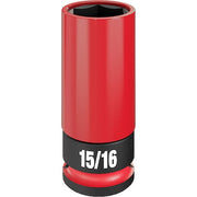 1/2 in Drive Lug Nut Wheel Socket Deep Socket, Black Phosphate, Lug Nut Wheel Plastic,15/16 in Sz