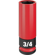 1/2 in Drive Lug Nut Wheel Socket Deep Socket, Black Phosphate, Lug Nut Wheel Plastic,3/4 in Sz