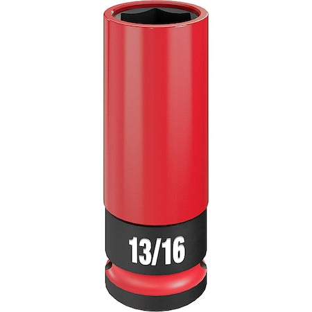 1/2 in Drive Lug Nut Wheel Socket Deep Socket, Black Phosphate, Lug Nut Wheel Plastic,13/16 in Sz