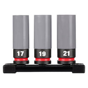 1/2 in Drive Lug Nut Wheel Socket Set, Metric, SAE, 3 pcs