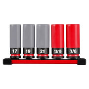 1/2 in Drive Lug Nut Wheel Socket Set, Metric, SAE, 5 pcs