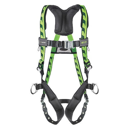 AirCore(TM) Full Body Harness, L/XL, 400 lb., Tongue Chest/ Tongue Leg Straps, Back D-Ring