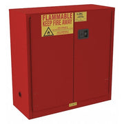 Hazardous Material Storage Cabinet, 30 gal, 1 Shelves, Steel, 43 in W x 45 1/2 in H x 18 in D, Red