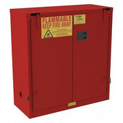 Flammable Safety Storage Cabinet, Recessed Pull Handle, Red, 1 Shelves