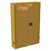 Hazardous Material Storage Cabinet, 30 gal, 5 Shelves, Steel, 43 in W x 65 in H x 12 in D, Yellow
