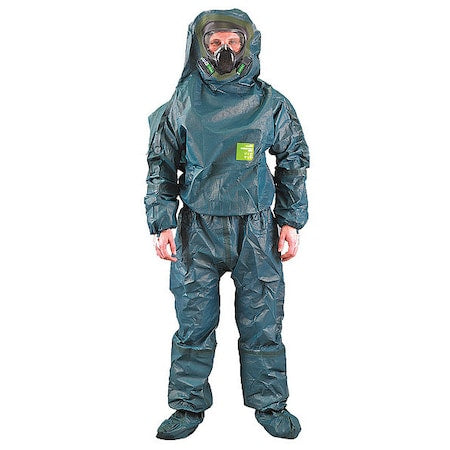 Hooded Coveralls,Knit Cuff,5XL,Green