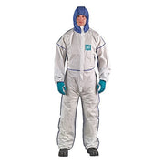 Chemical Resistant Coveralls, Hooded Coverall, 3XL, Microchip 1800, Elastic Wrist, Elastic Ankle