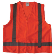 Safety Vest,Orange/Red,X-L,Hook-and-Loop