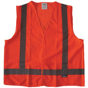 Safety Vest,Orange/Red,2XL,Hook-andLoop