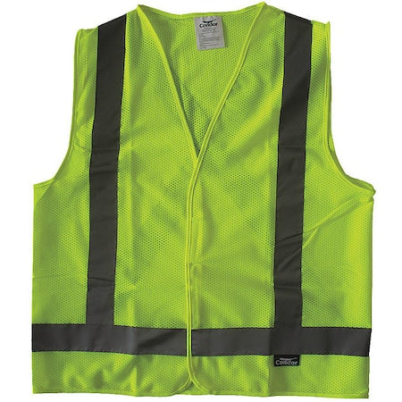 Safety Vest,Yellow/Green,L,Hook-and-Loop
