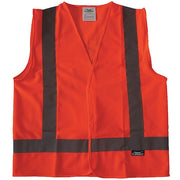 Safety Vest,Orange/Red,L,Hook-and-Loop
