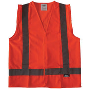 Safety Vest,Orange/Red,M,Hook-and-Loop