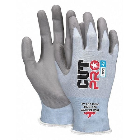 Cut-Resistant Coated Gloves, Cut Level A2 ,Dipped ,Polyurethane ,Smooth ,XS 12 PK