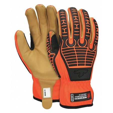 Hi-Vis Cut Resistant Coated Mechanics Gloves, Cut Level A5 ,Uncoated ,None ,2XL 1 PR