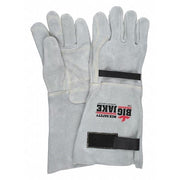 Leather Gloves, Cowhide, Extended Gauntlet Cuff, Straight Thumb, Gray, XL, 12 PK