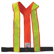Safety Vest,Orange/Red,L,Hook-and-Loop