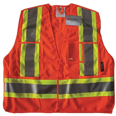 Safety Vest, Orange/Red, S/M, Hook-and-Loop