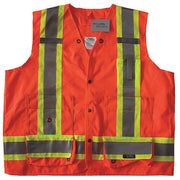 Safety Vest,Orange/Red,2XL,Snap
