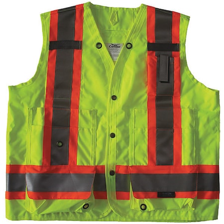 Safety Vest,Yellow/Green,L,Snap