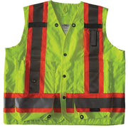 Safety Vest,Yellow/Green,XL,Snap