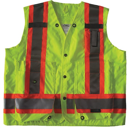 Safety Vest,Yellow/Green,XL,Snap