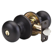 Knob Lockset,Biscuit Style,Aged Bronze