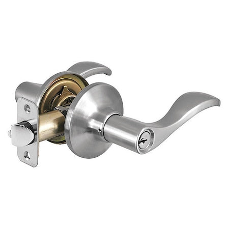 Lever Lockset,Satin Nickel,Wave Style