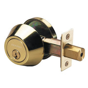 Deadbolt,Polished Brass,Single Cylinder