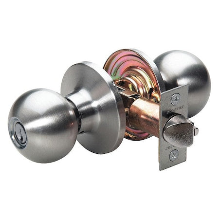 Knob Lockset,Ball Style,Satin Nickel