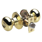 Knob Lockset,Biscuit Style,Polished Brss