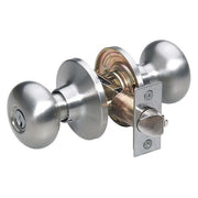 Knob Lockset,Biscuit Style,Satin Nickel