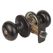 Knob Lockset,Rusk Style,Aged Bronze
