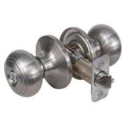 Knob Lockset,Rusk Style,Satin Nickel